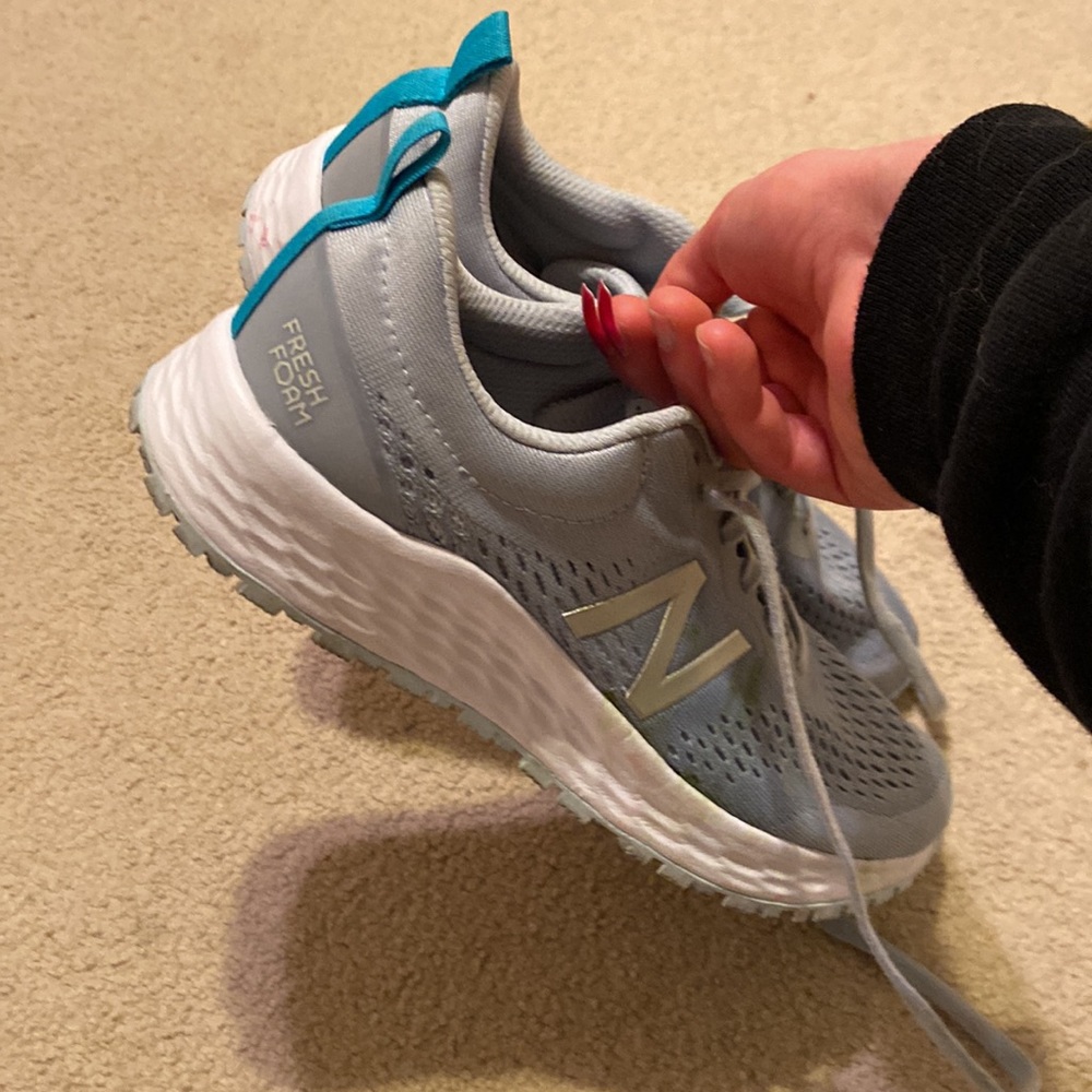 Grey and Blue New Balance Sneakers